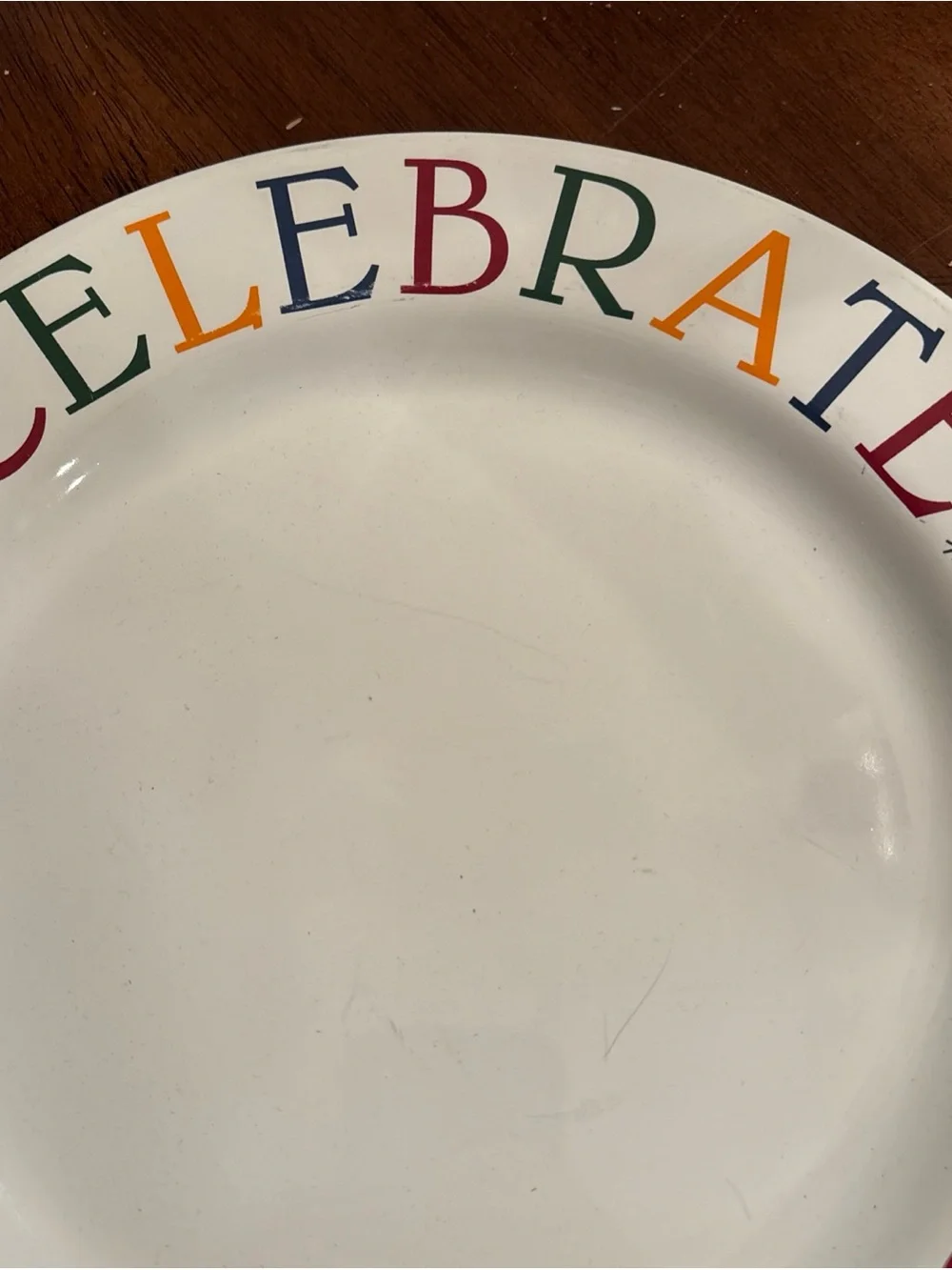 Pampered Chef “ Celebrate” Plate Dish Birthday Party Special Day Occasion